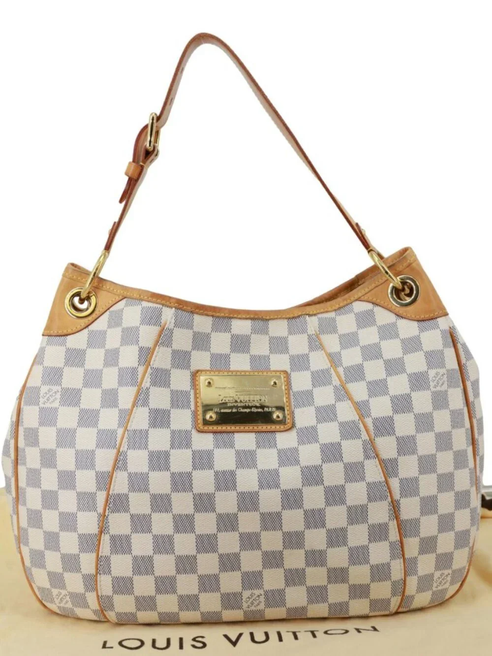Louis Vuitton  Galliera PM Damier Azur Hobo Bag White